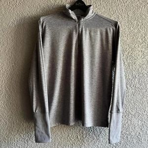 HEATHER GREY LONG SLEEVE WOMENS NIKE RUNNING TOP
